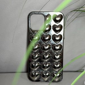 Silver hearts Phone Case